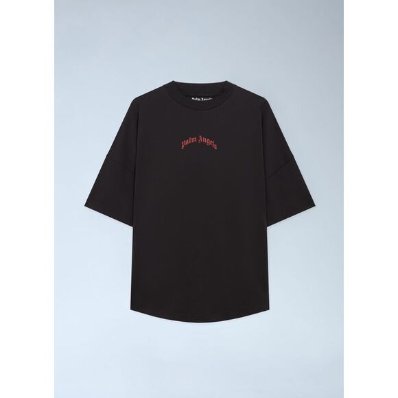 Palm Angels Men Curved Logo Over T-Shirt